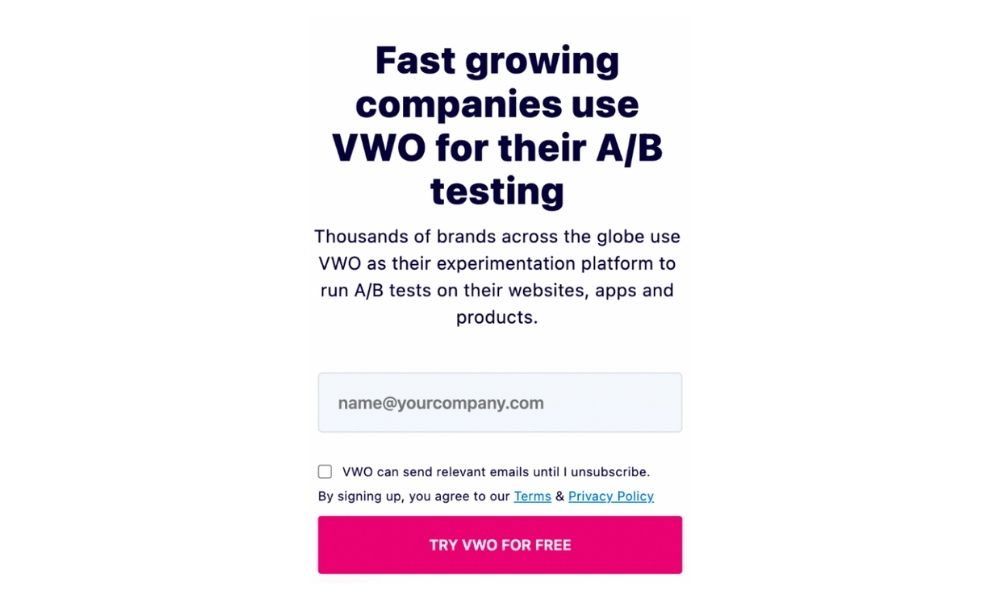 Esempio etichette sito VWO